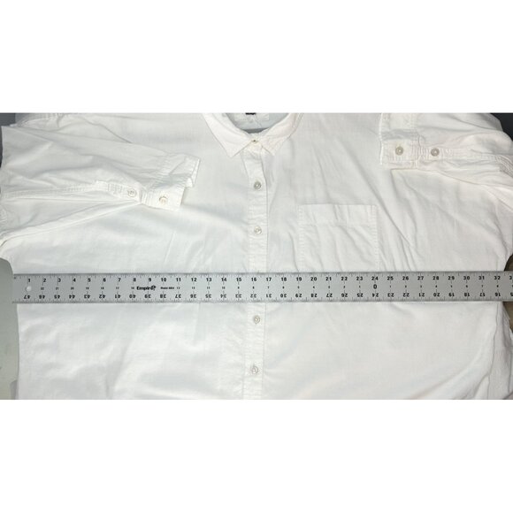 American Eagle Shirt Womens L White Oversized Fit Boyfriend Button Long Sleeve - Picture 11 of 16